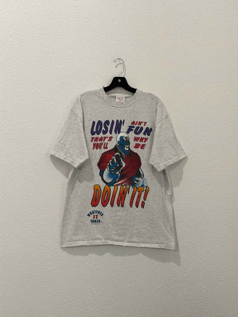 Vintage 1996 Legend Holdings Collegiate Whatever It Takes Super Hero T-Shirt